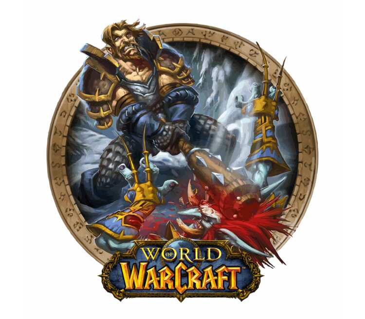 Человек против троля - Human vs Troll (World Of Warcraft) кухонный фартук (цвет: белый + красный)