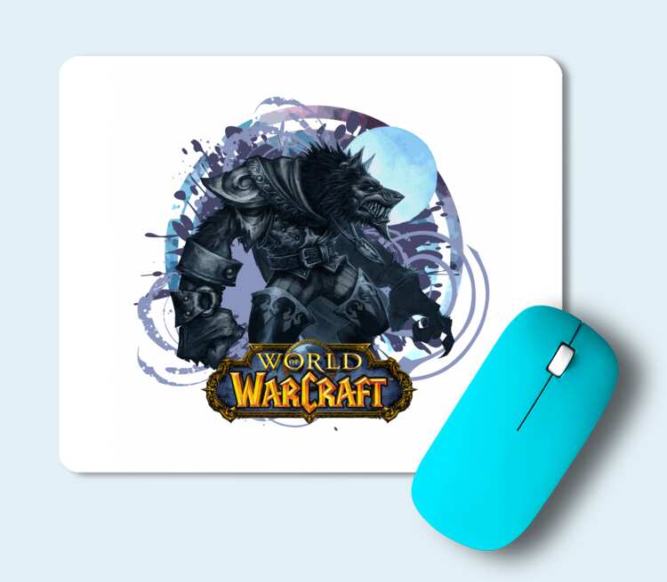 Волк Оборотень (World Of Warcraft) коврик для мыши прямоугольный (цвет: белый)
