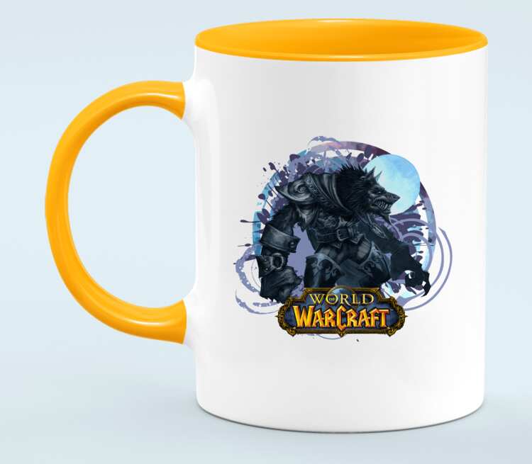 Волк Оборотень (World Of Warcraft) кружка двухцветная (цвет: белый + оранжевый)