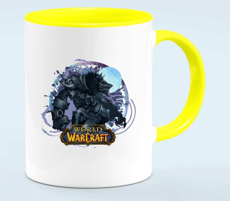Волк Оборотень (World Of Warcraft) кружка двухцветная (цвет: белый + желтый)