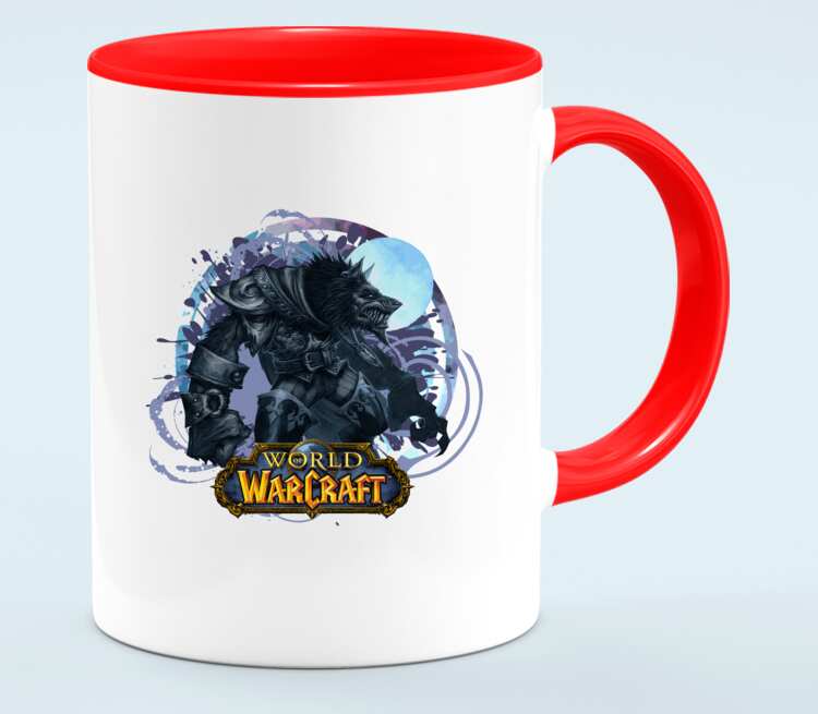 Волк Оборотень (World Of Warcraft) кружка двухцветная (цвет: белый + красный)