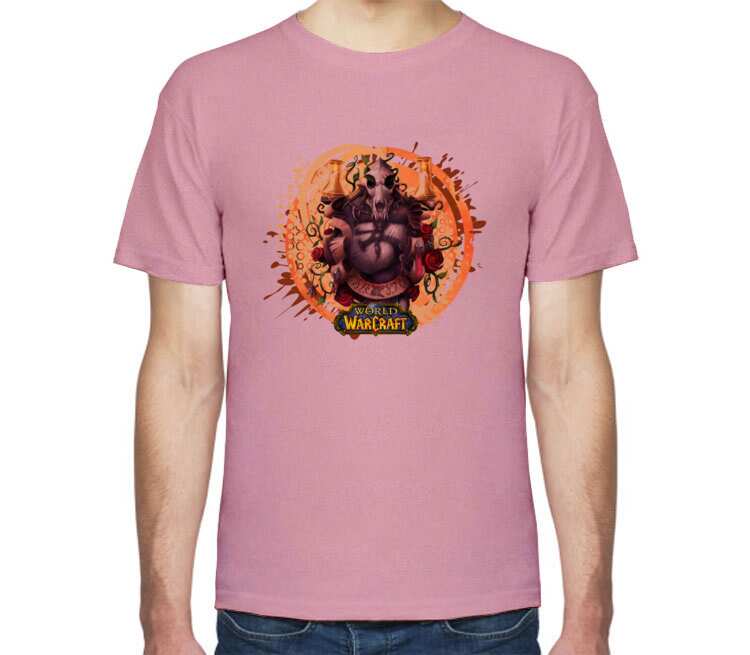 Ворген - Worgen (World Of Warcraft) мужская футболка с коротким рукавом (цвет: розовый меланж)