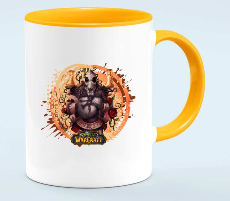 Ворген - Worgen (World Of Warcraft) кружка двухцветная (цвет: белый + оранжевый)