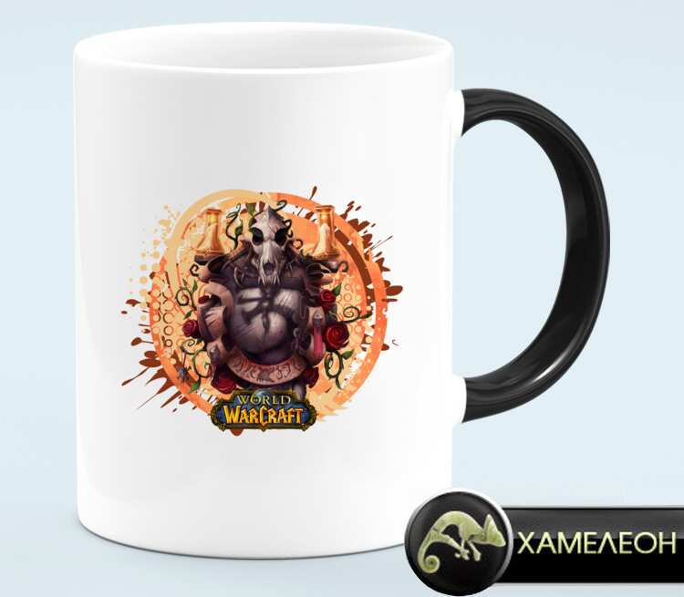 Ворген - Worgen (World Of Warcraft) кружка хамелеон (цвет: белый + черный)