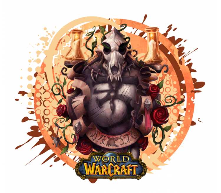 Ворген - Worgen (World Of Warcraft) кухонный фартук (цвет: белый + красный)