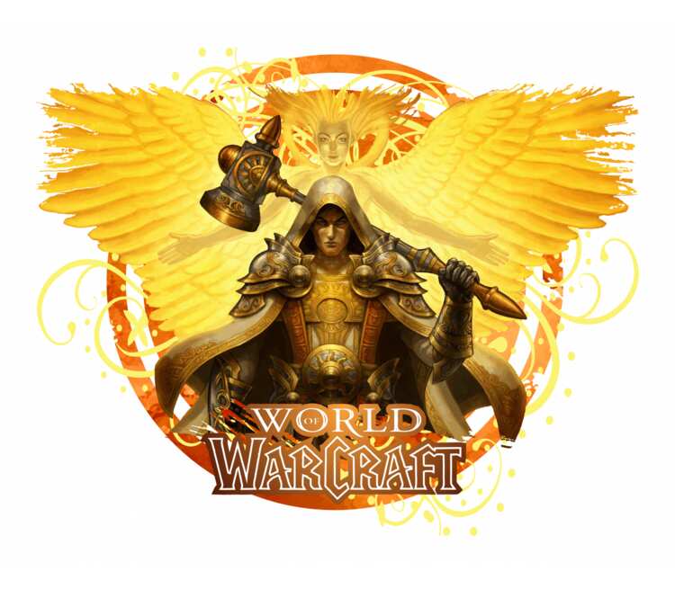Паладин - Paladin (World Of Warcraft) кружка с кантом (цвет: белый + желтый)