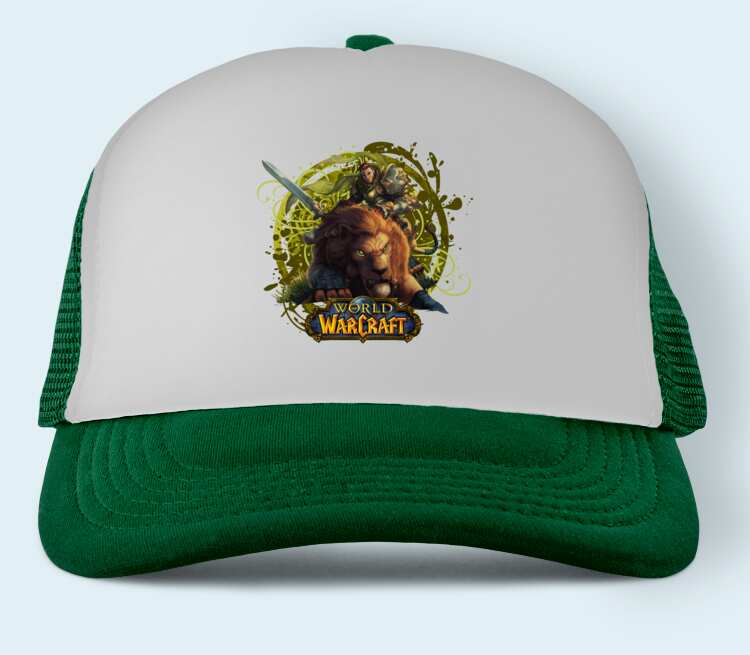 Львы воины - Lions warrior (World Of Warcraft) бейсболка (цвет: зеленый)