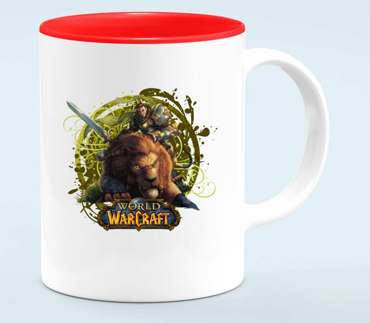 Львы воины - Lions warrior (World Of Warcraft) кружка хамелеон двухцветная (цвет: белый + красный)