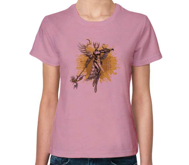 Целитель - Divine Healer (Lineage 2) женская футболка с коротким рукавом (цвет: розовый меланж)