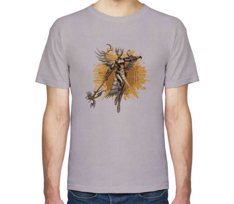 Целитель - Divine Healer (Lineage 2) мужская футболка с коротким рукавом (цвет: серый меланж)