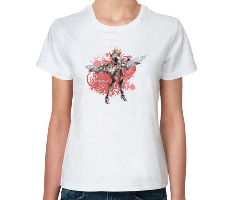 Эльфийка лучница (Lineage 2) женская футболка с коротким рукавом (цвет: белый)