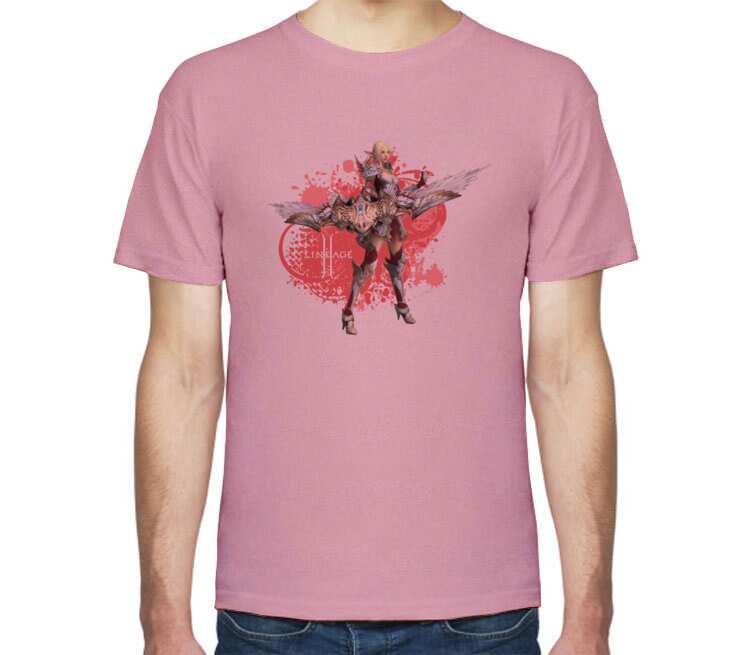 Эльфийка лучница (Lineage 2) мужская футболка с коротким рукавом (цвет: розовый меланж)