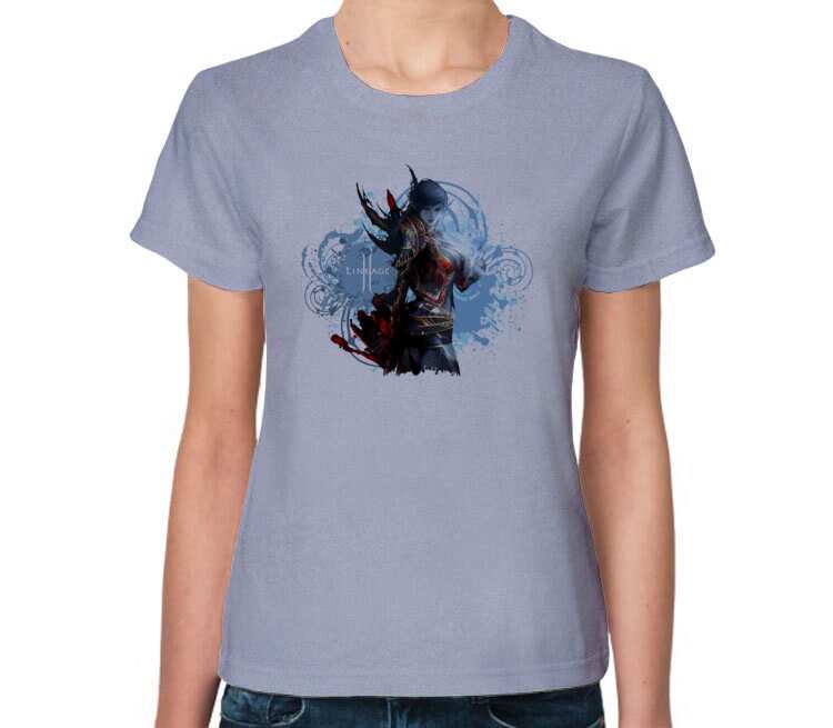 Волшебница Фео (lineage 2) женская футболка с коротким рукавом (цвет: голубой меланж)