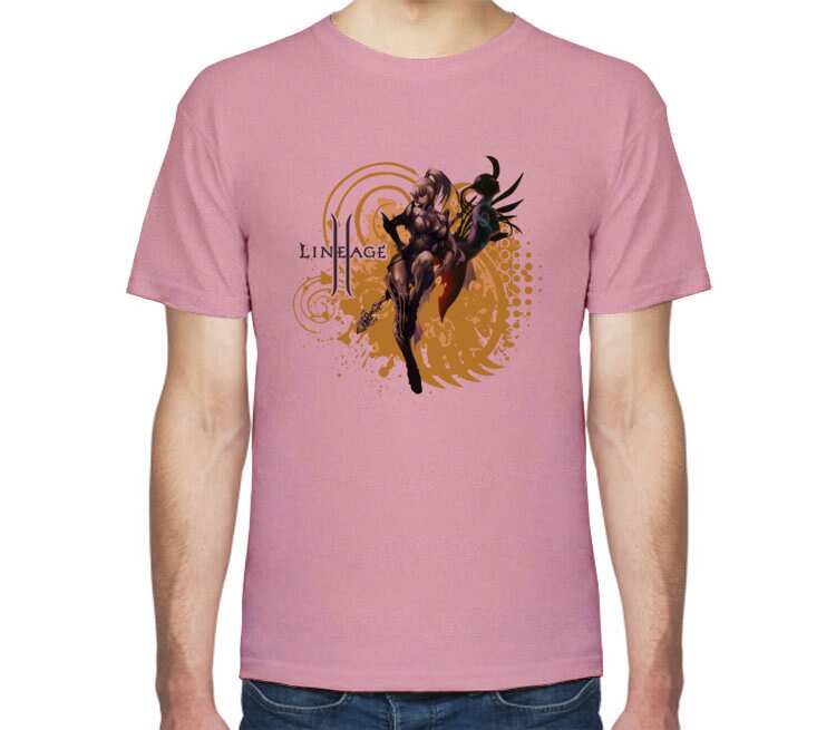 Оракл тёмные эльф - Dark Elf Oracle (lineage 2) мужская футболка с коротким рукавом (цвет: розовый меланж)