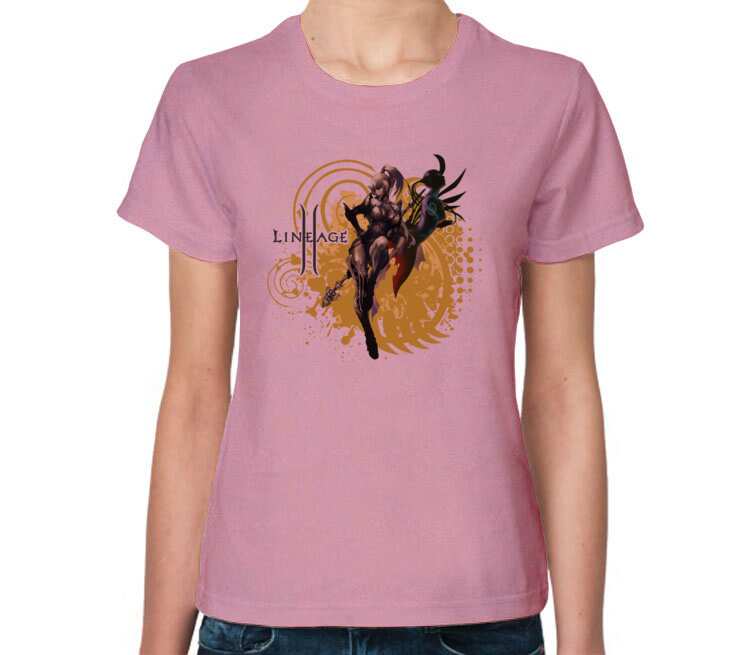 Оракл тёмные эльф - Dark Elf Oracle (lineage 2) женская футболка с коротким рукавом (цвет: розовый меланж)