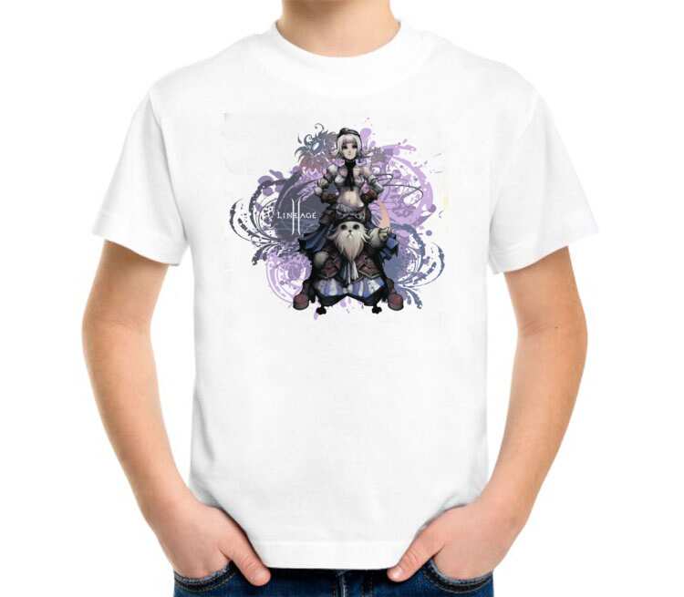 Колдун - Warlock (lineage 2) детская футболка с коротким рукавом (цвет: белый)