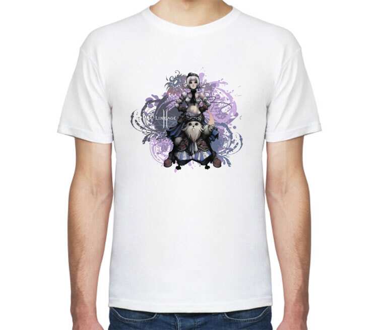 Колдун - Warlock (lineage 2) мужская футболка с коротким рукавом (цвет: белый)