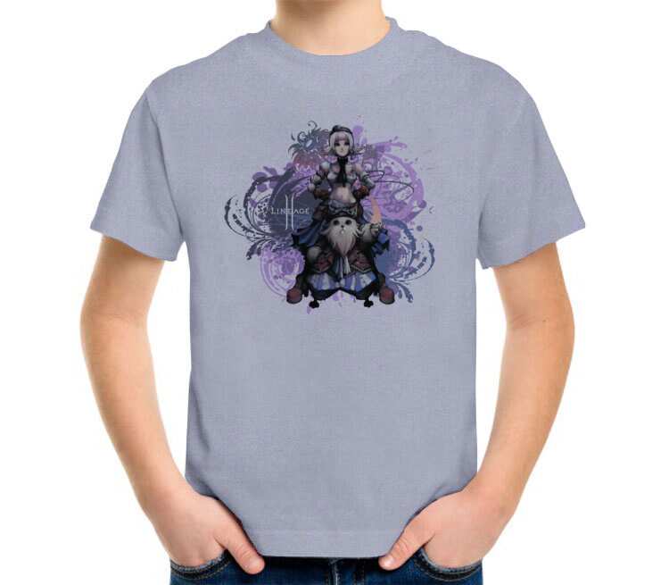 Колдун - Warlock (lineage 2) детская футболка с коротким рукавом (цвет: голубой меланж)