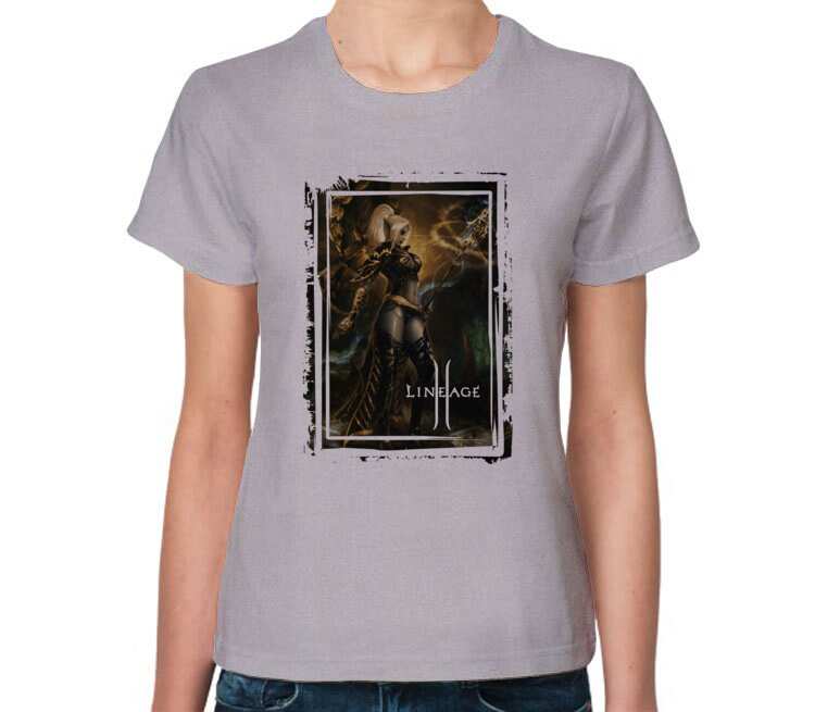 Эльфийка мистик (lineage 2) женская футболка с коротким рукавом (цвет: серый меланж)