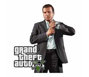 Майкл Де Санта (Grand Theft Auto GTA) кружка с ложкой в ручке (цвет: белый + черный)