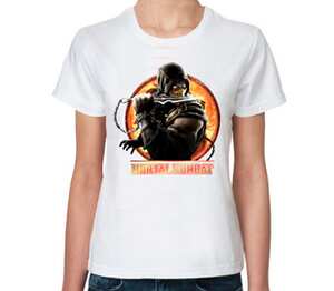 Mortal Kombat (Мортал Комбат - Смертельная битва) женская футболка с коротким рукавом (цвет: белый)