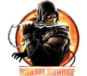 Mortal Kombat (Мортал Комбат - Смертельная битва) слюнявчик (цвет: белый + синий)