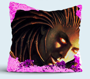 Сара Керриган: StarCraft подушка с пайетками (цвет: белый + сиреневый)