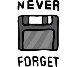 Никогда не забывай дискеты (Never Forget) кружка хамелеон (цвет: белый + черный)