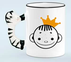 Маленький принц кружка с ручкой в виде зебры (цвет: белый + черный)
