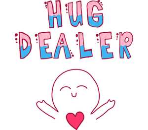 Обнимашки - Hug Dealer кружка с ручкой в виде дельфина (цвет: белый + синий)