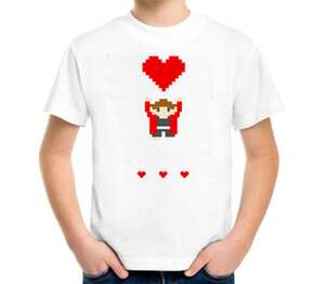 Возьми мое Сердце! (8-бит) детская футболка с коротким рукавом (цвет: белый)