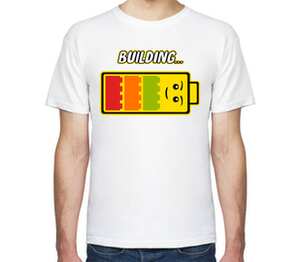 Лего (Строительство) мужская футболка с коротким рукавом (цвет: белый)