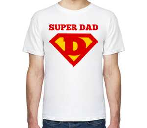 Super dad - супер папа мужская футболка с коротким рукавом (цвет: белый)