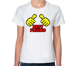 Best friend - лучший друг женская футболка с коротким рукавом (цвет: белый)