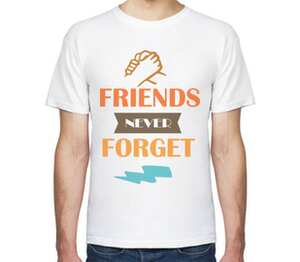 Friends never forget  - никогда не забывай друзей   мужская футболка с коротким рукавом (цвет: белый)
