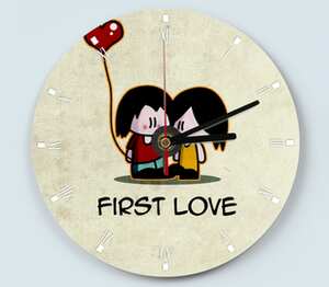First love - первая любовь часы настенные (цвет: белый)