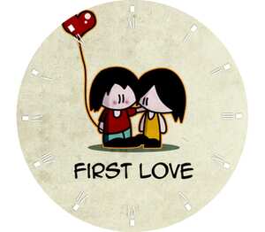 First love - первая любовь часы настенные (цвет: белый)