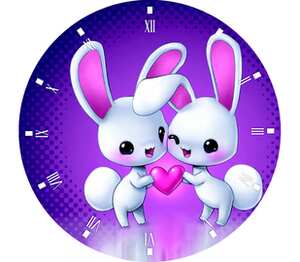 Adorable bunnies - очаровательные крольчата часы настенные (цвет: белый)