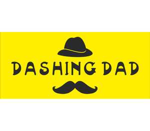 Dashing dad - лихой папа кружка двухцветная с полной запечаткой (цвет: белый + оранжевый)