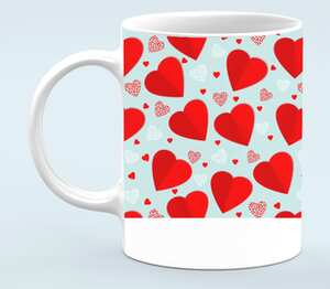 Red hearts - красные сердца кружка белая с полной запечаткой (цвет: белый)