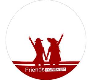 Friends forever - друзья навсегда коврик для мыши круглый с полной запечаткой (цвет: белый)
