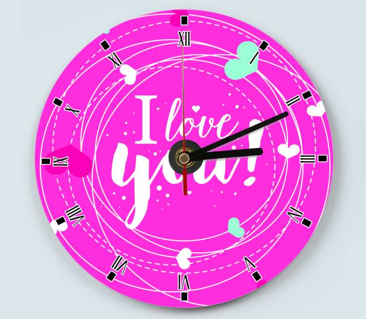 I love you - я люблю тебя часы настенные (цвет: белый)
