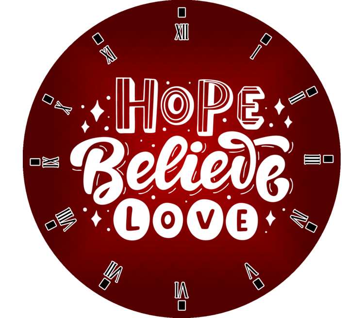 Hope believe love - надеюсь, верю, люблю часы настенные (цвет: белый)