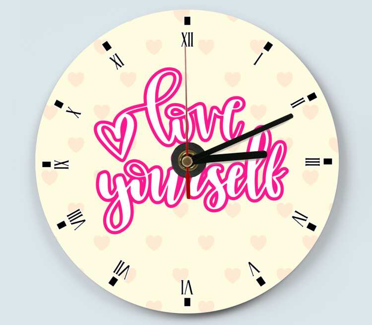Love yourself - любите себя часы настенные (цвет: белый)