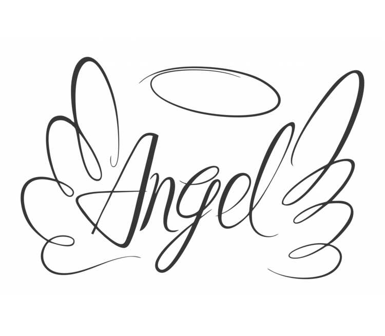 Тату надпись angel эскиз