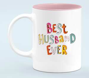 Самый лучший муж (best husband ever) кружка хамелеон двухцветная (цвет: белый + розовый)