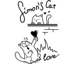 Влюбленный Simons cat подушка с пайетками (цвет: белый + золотой)
