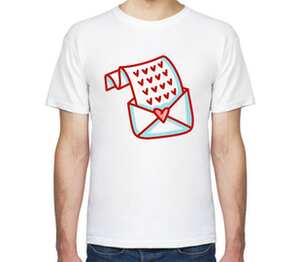 Любовное письмо мужская футболка с коротким рукавом (цвет: белый)