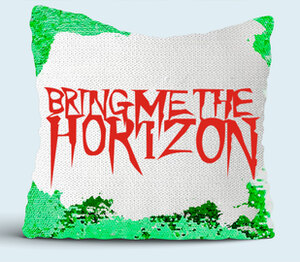 Bring Me the Horizon подушка с пайетками (цвет: белый + зеленый)
