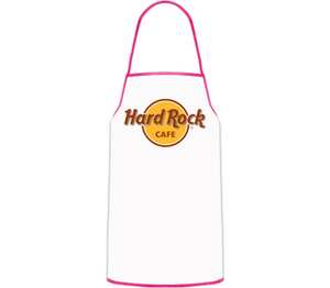 Хард Рок Кафе (Hard Rock Cafe) кухонный фартук (цвет: белый + красный)
